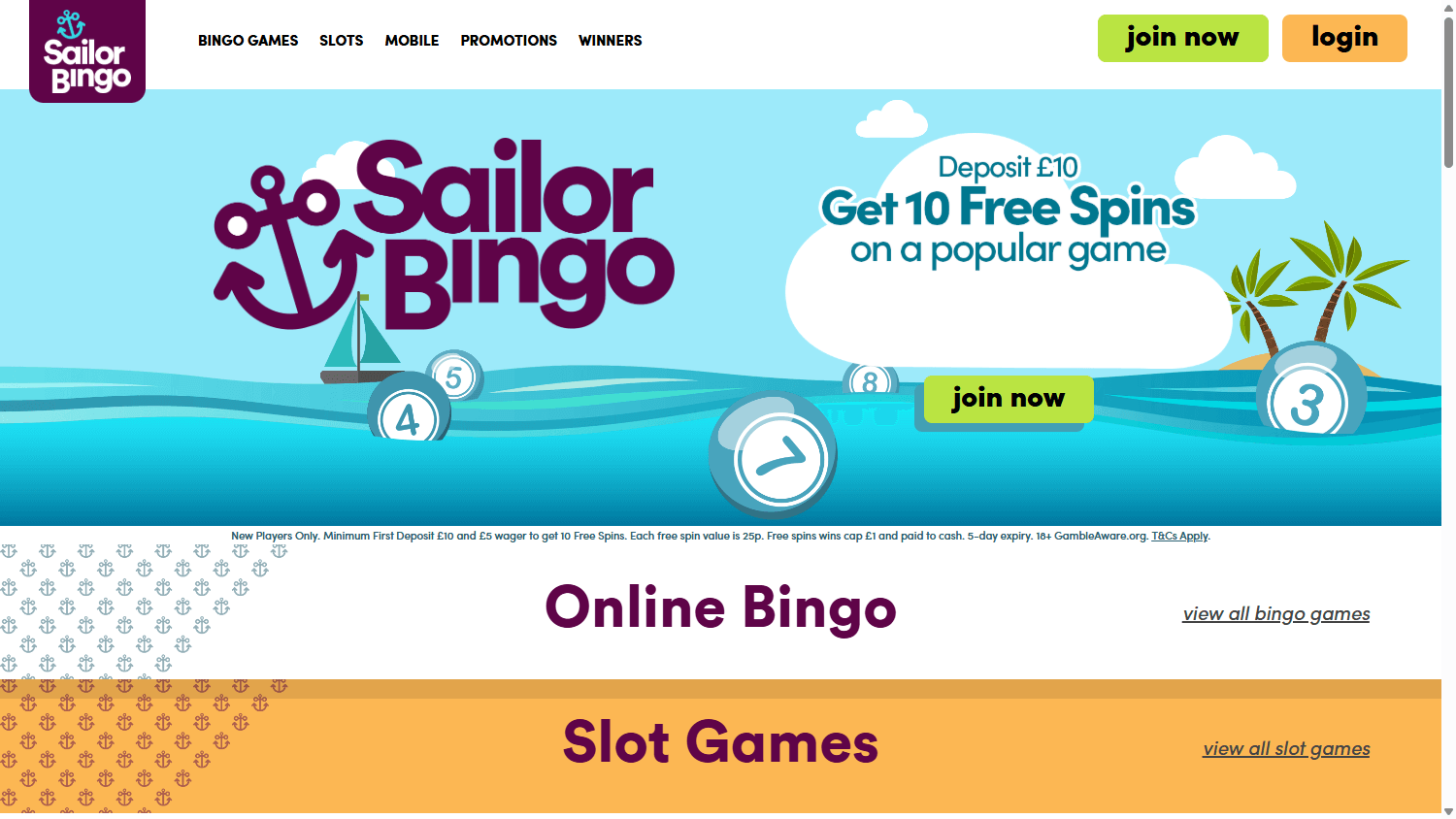 Sailor Bingo Casino Desktop screenshot